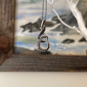 Sterling silver and diamond necklace